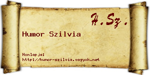 Humor Szilvia névjegykártya
