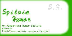 szilvia humor business card